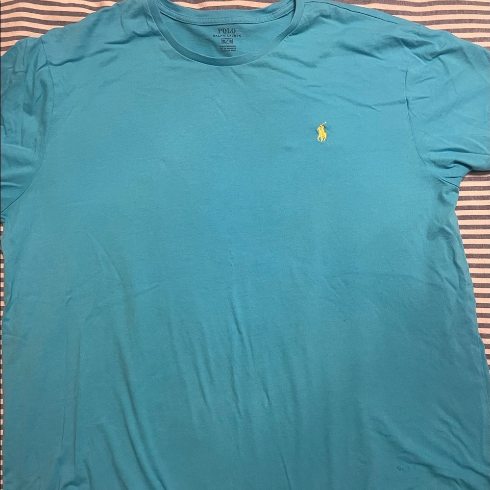 Ralph Lauren Polo Tshirt, Aqua Blue, Mens XL